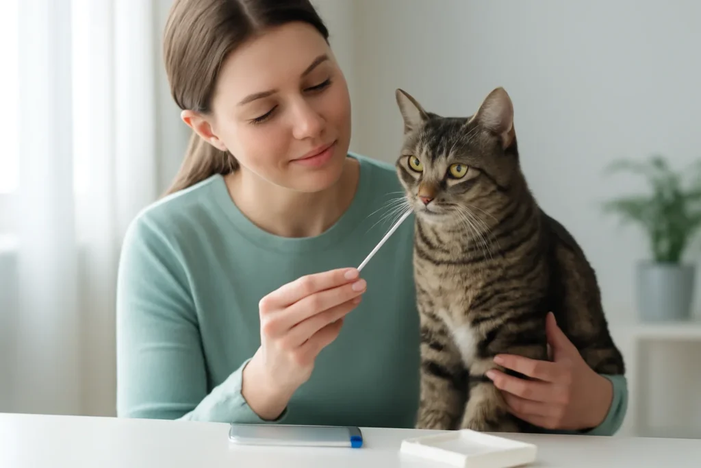 can a cat dna test identify breed? visual with cat owner and testing materials