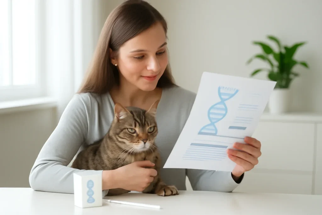 how to read cat dna test results visual with cat owner and testing materials