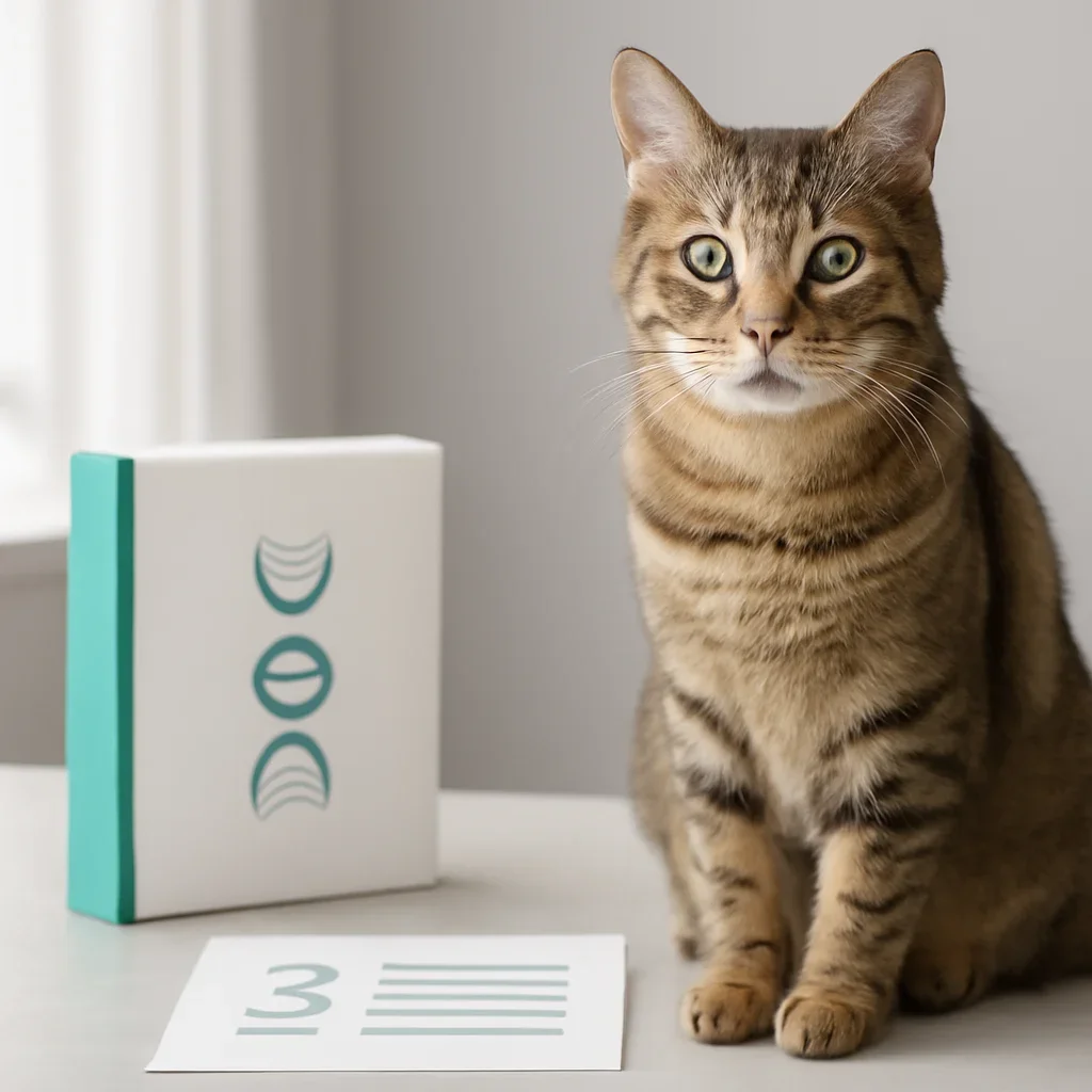 cat DNA testing call to action with kit box and results summary