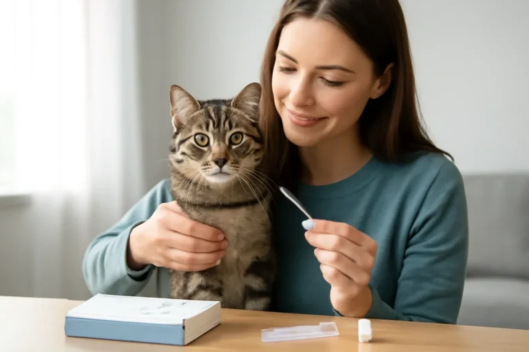 reddit opinions on cat dna tests visual with cat owner and testing materials