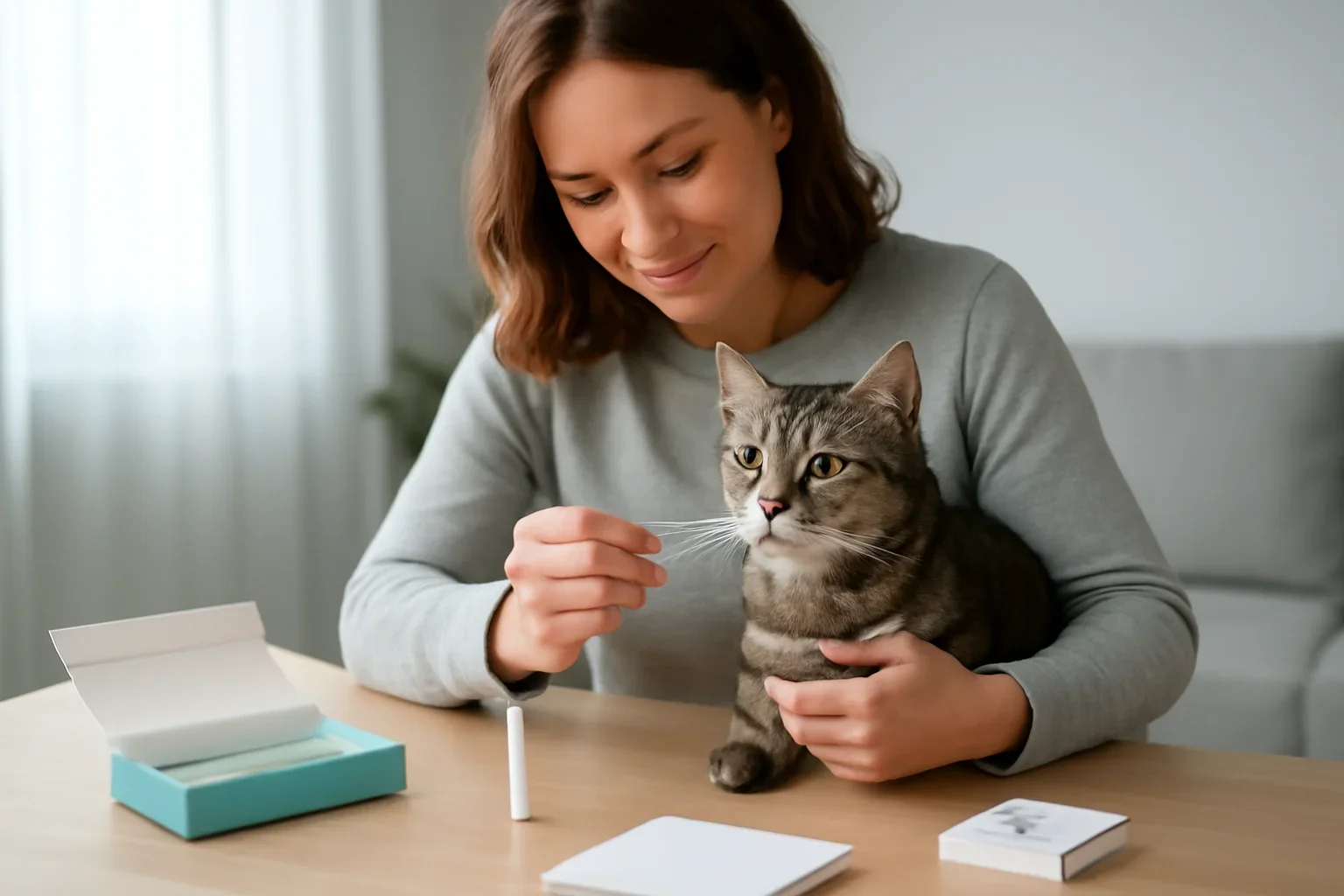 cat dna testing case studies and real-world scenarios visual with cat owner and testing materials