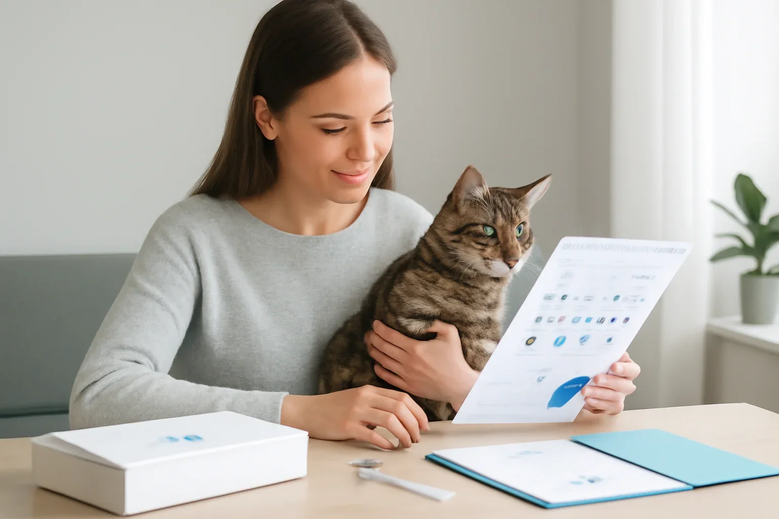 cat ancestry dna tests and lineage reports visual with cat owner and testing materials