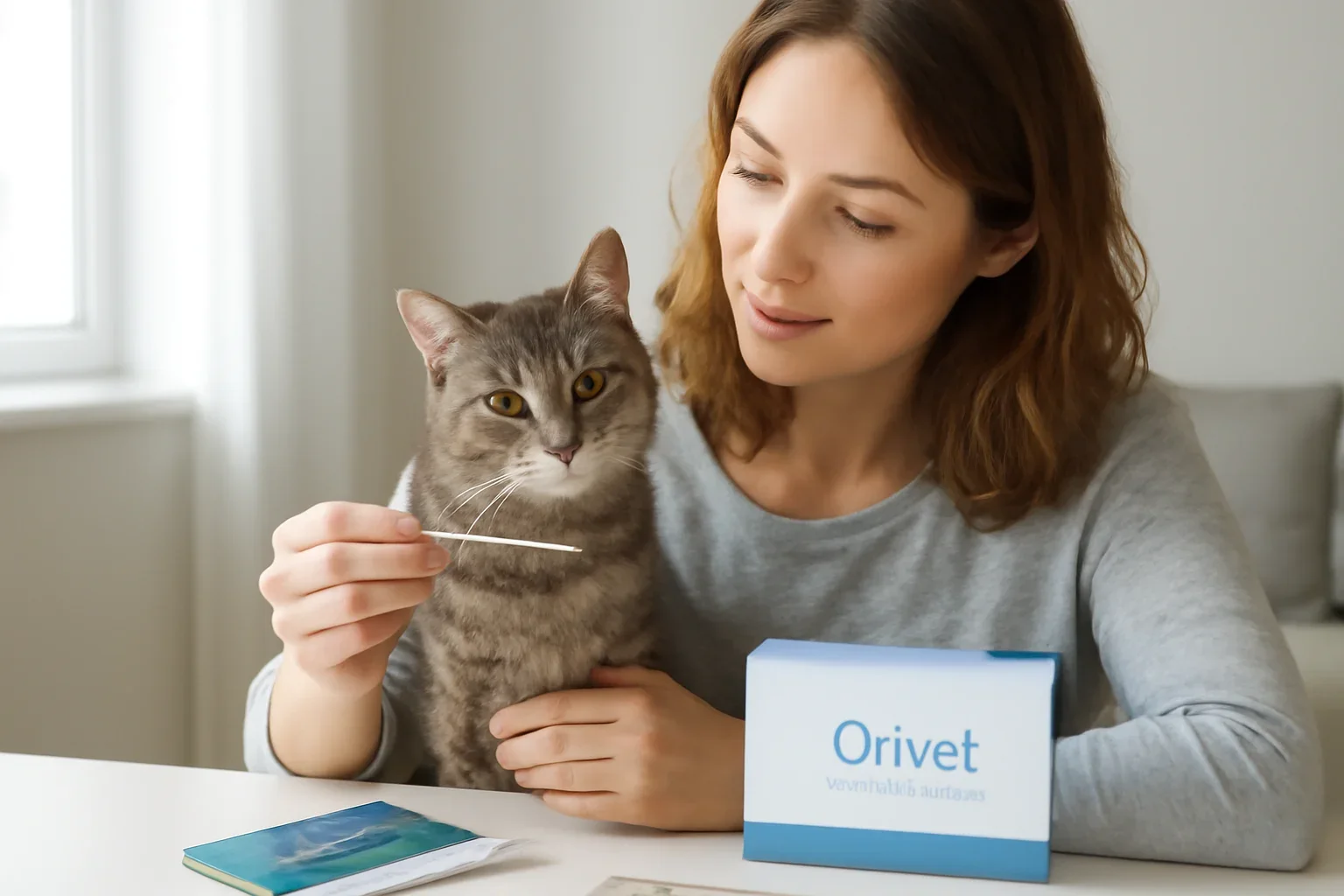 orivet cat dna test review and alternatives visual with cat owner and testing materials